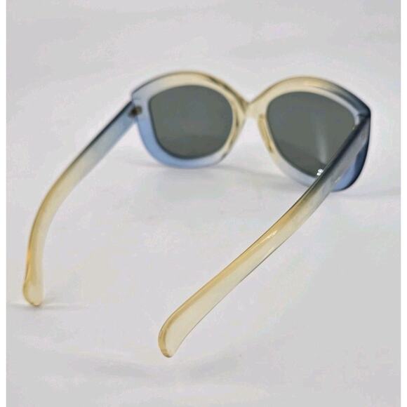 MCM 70s Cool Ray Polaroid 155 Two Tone Blue Yellow Gray Lens Sunglasses Vtg - Picture 6 of 12